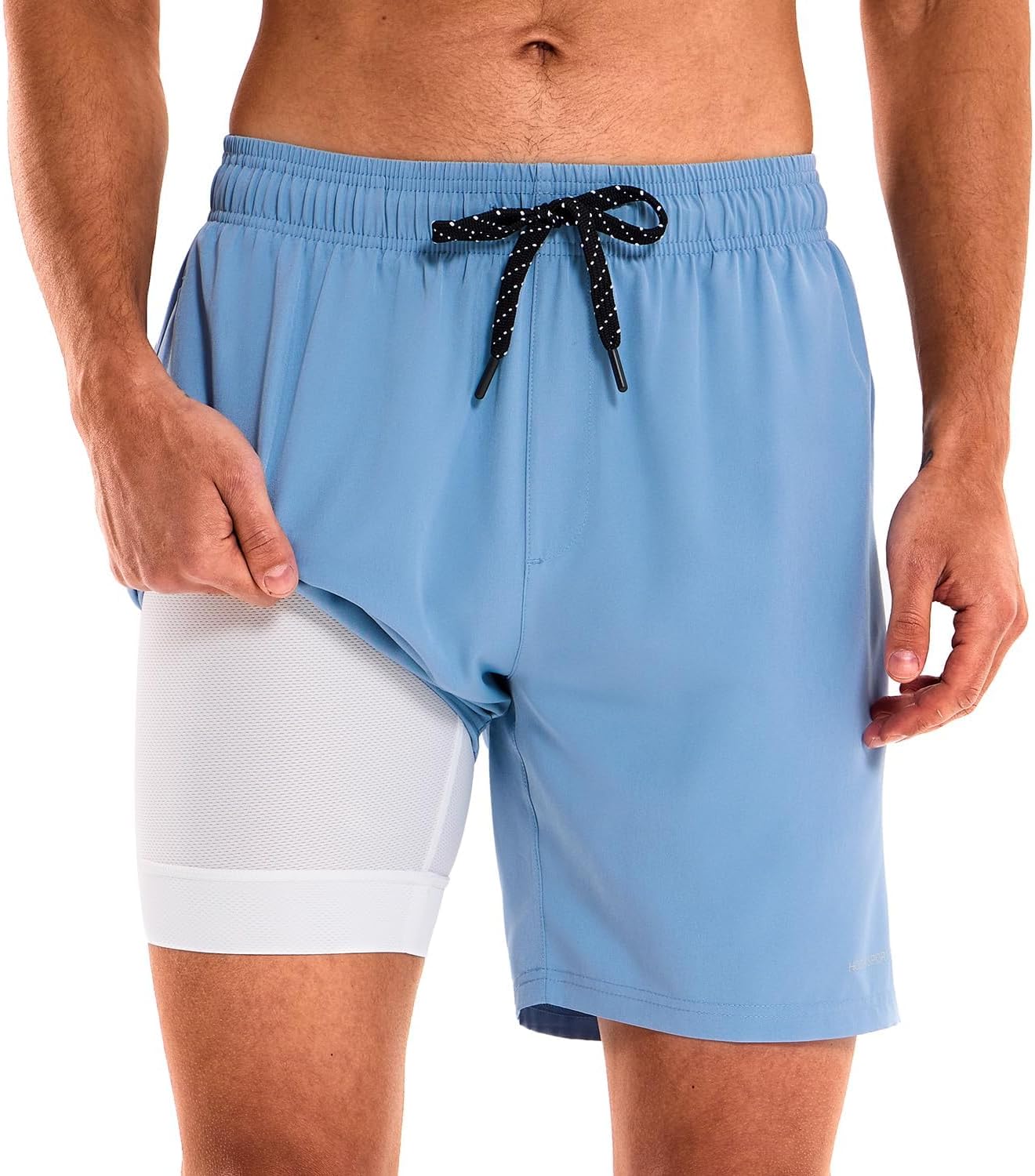 Thumbnail 6 de HODOSPORTS Mens 7" Swim Trunks with Compression Liner – Quick-Dry, Zipper Pockets
