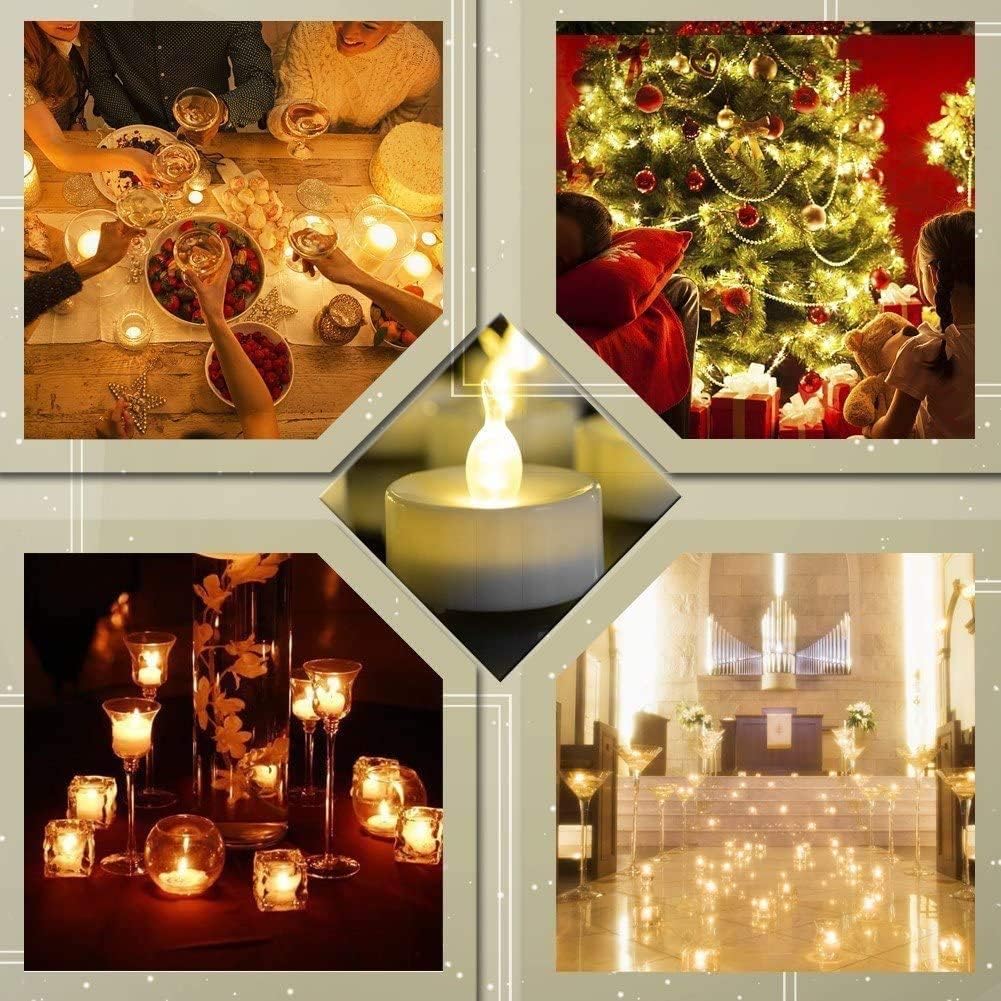 Detalle de PILLOBOX 24Pack Battery Operated LED Tea Lights (Warm White) – Flameless Flickering Candles, up to 200 hours