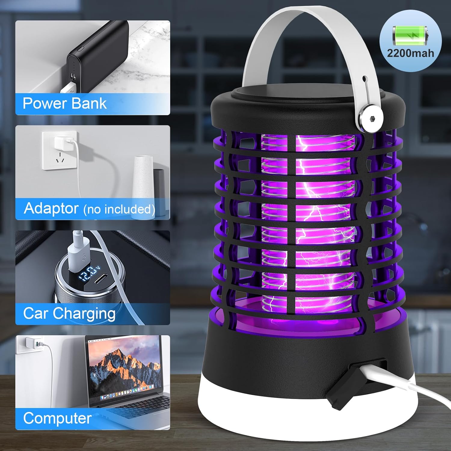Thumbnail 6 de Regevo Lampe Anti Moustique Exterieur – Lampe 3 en 1 pour camping, USB-C, IP66, 2200mAh