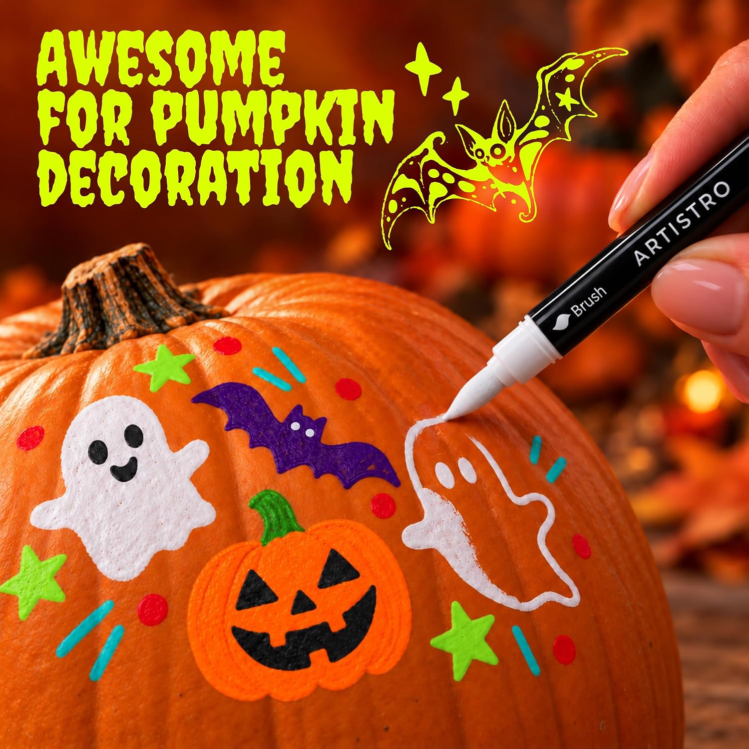Thumbnail 4 de Artistro ARTISTRO 36 Acrylic Paint Markers (Dual-Tip Brush + Fine) for Fabric, Glass, Wood & DIY