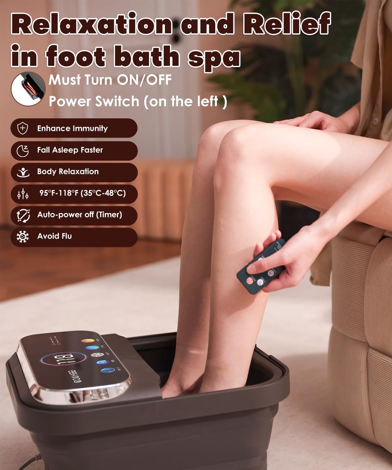 Thumbnail 1 de OOAMBB Foot Spa Massager 95°F-118°F