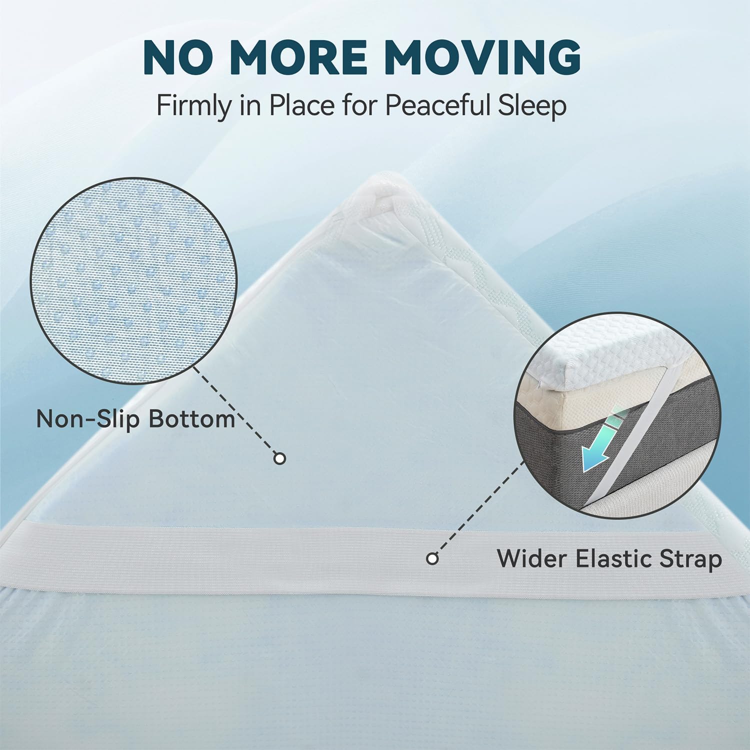 Detalle 2 de Orcalic MT03-2-Q Queen Mattress Topper, 2-Inch Cooling Gel Memory Foam