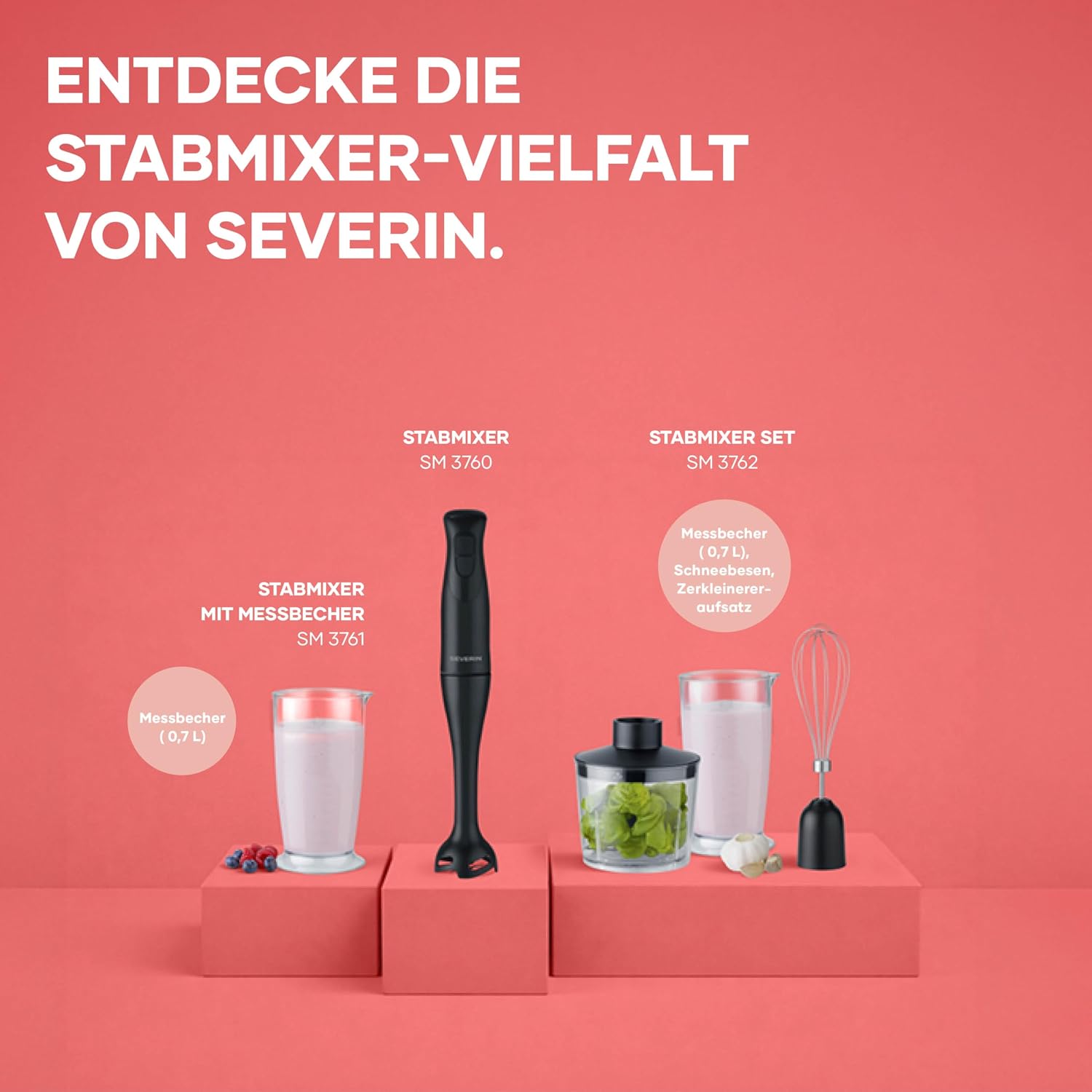 Thumbnail 6 de Severin Stabmixer SM 3760 – 350 W zum Pürieren und Zerkleinern, rutschfester Griff
