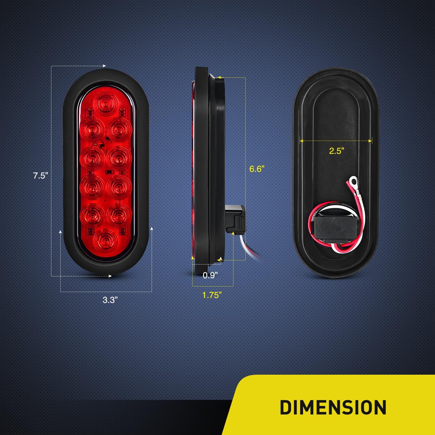 Detalle 2 de Nilight 6 Inch Oval Tail Light 🚚