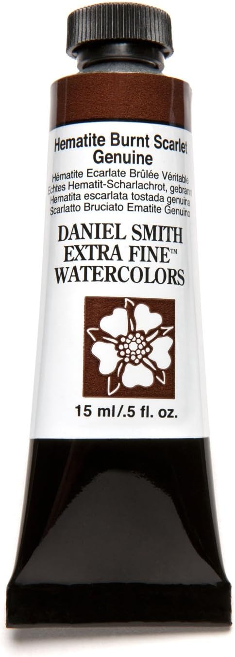 Detalle de DANIEL SMITH Extra Fine Hematite Burnt Scarlet Genuine Watercolor, 15ml Tube