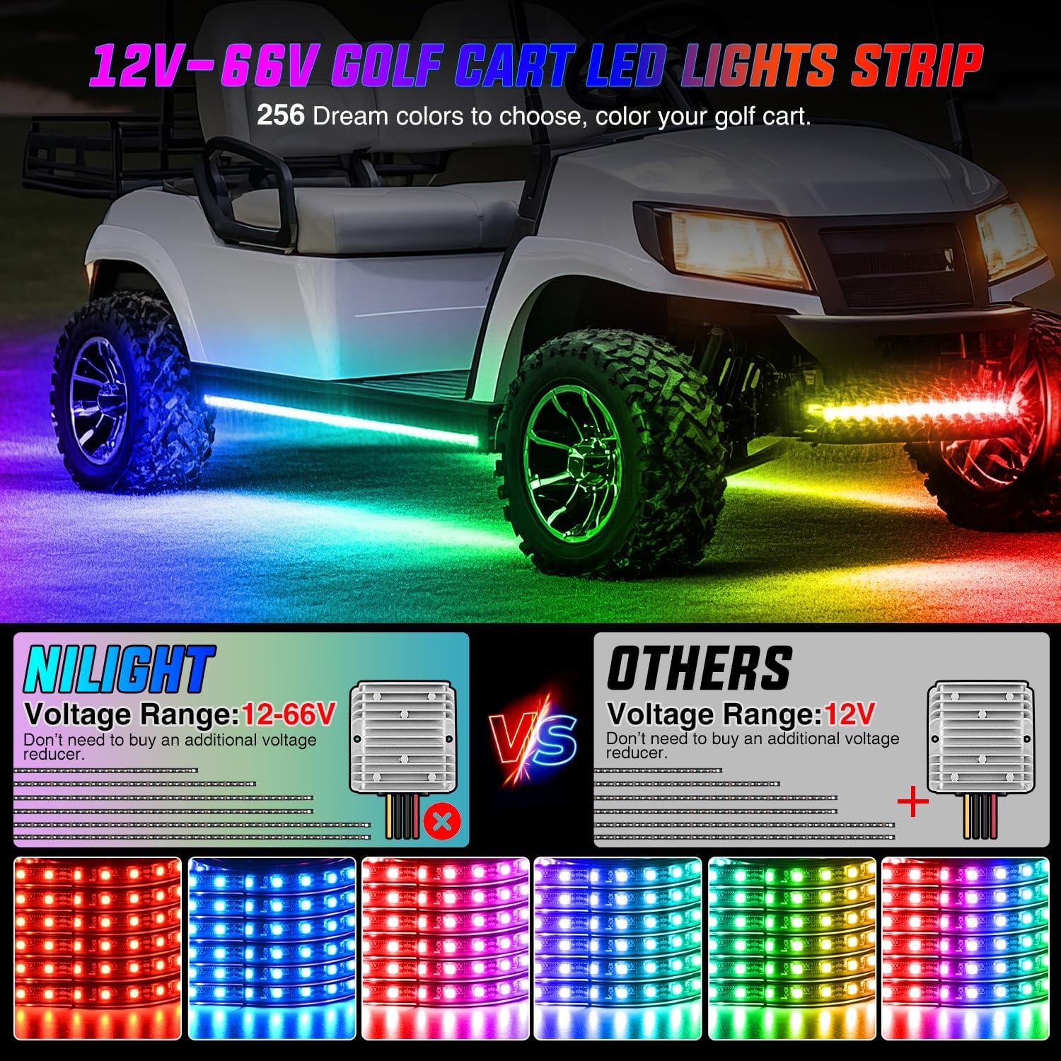 Detalle 2 de Nilight 6PCS Golf Cart Underbody Light Kit