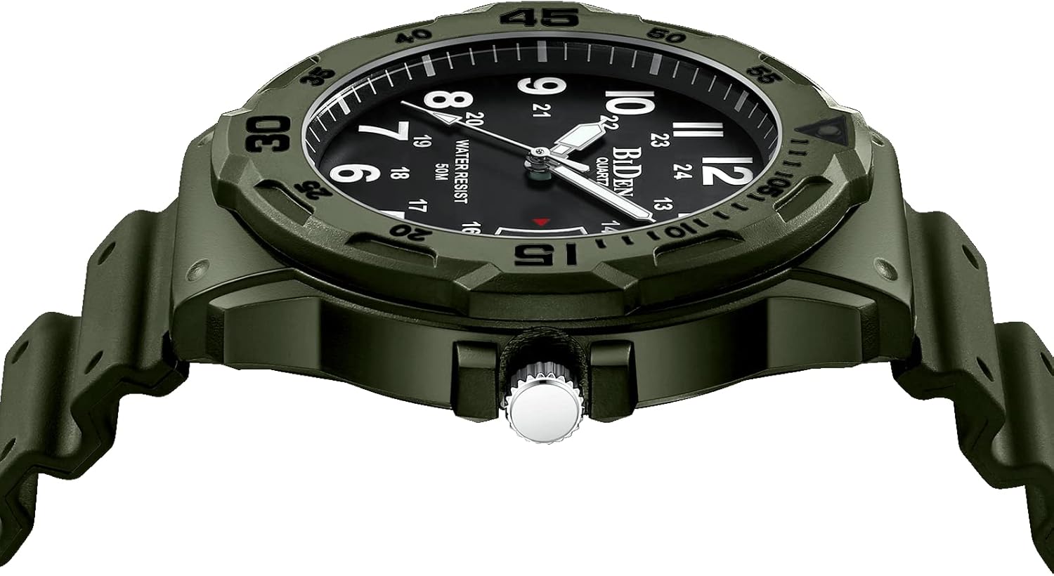 Thumbnail 4 de HANPOSH Herren Analog-Quarzuhr mit Datum, 50M wasserfest und Silikonarmband (Mineralglas)