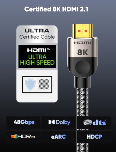 Detalle de Southlight 10K 8K Câble HDMI 2.1 3 m – Certification 48 Gbps pour une connexionUltra Haut Débit