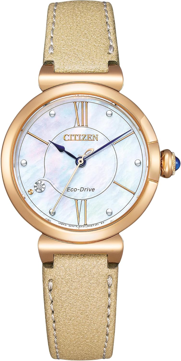 Detalle de Citizen Elegance EM1073-18D : Montre bracelet pour femmes, acier inoxydable et verre saphir