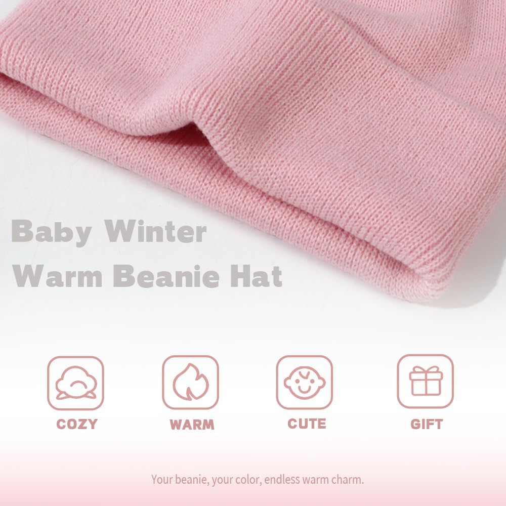 Detalle 2 de Baby beanie hat for winter, knit warmth 1-6