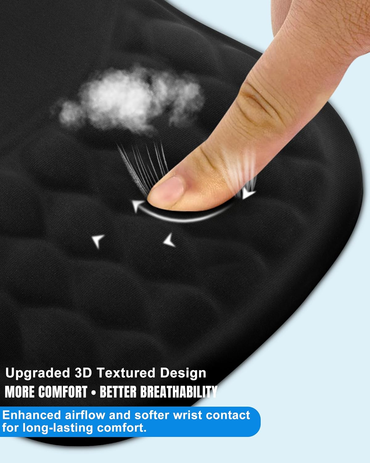 Detalle de Ergonomic Mouse Pad with Wrist Rest (11.14 x 7.6 inches) – Memory Foam, Sloped Design
