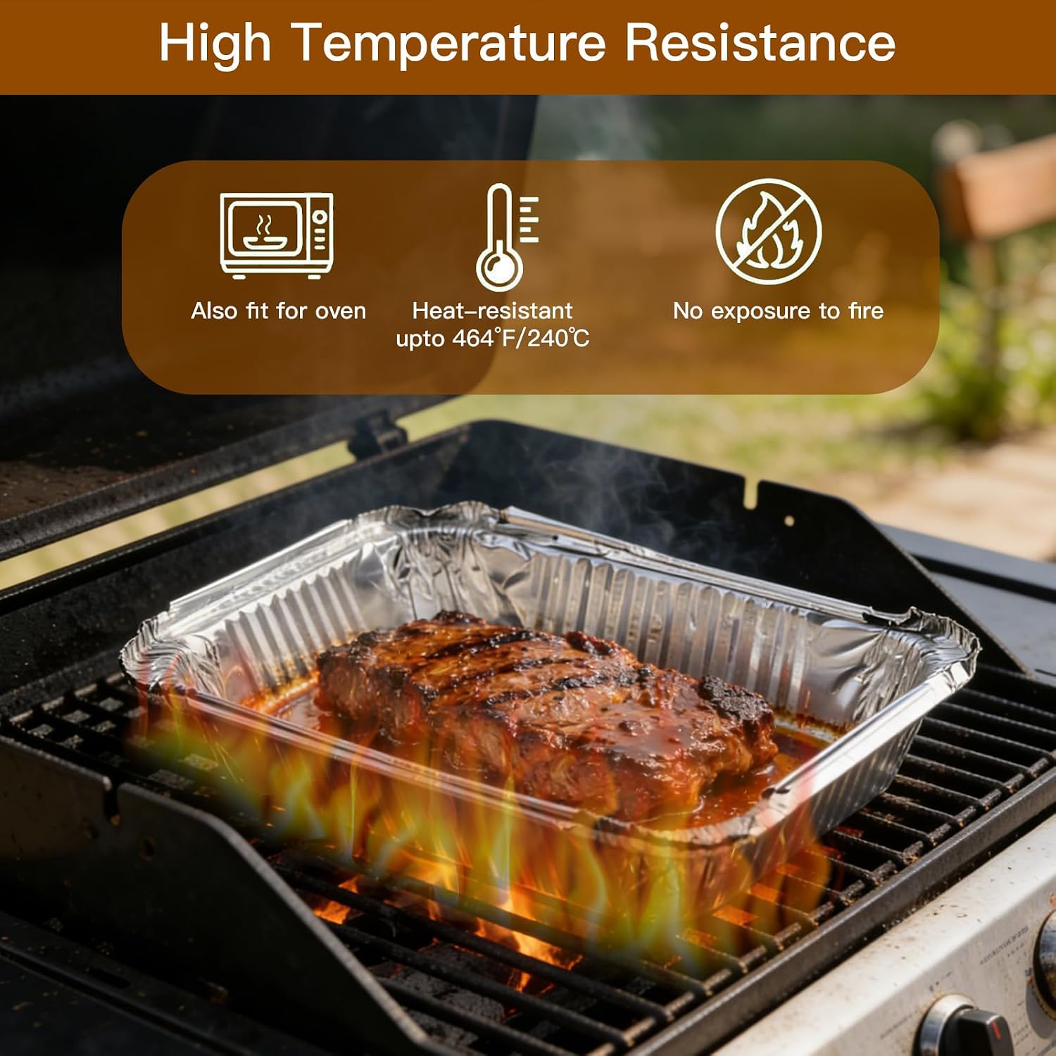 Detalle 2 de LINLINOI SS-30 aluminium grillschaaltjes, 600 ml, 30 stuks met deksels