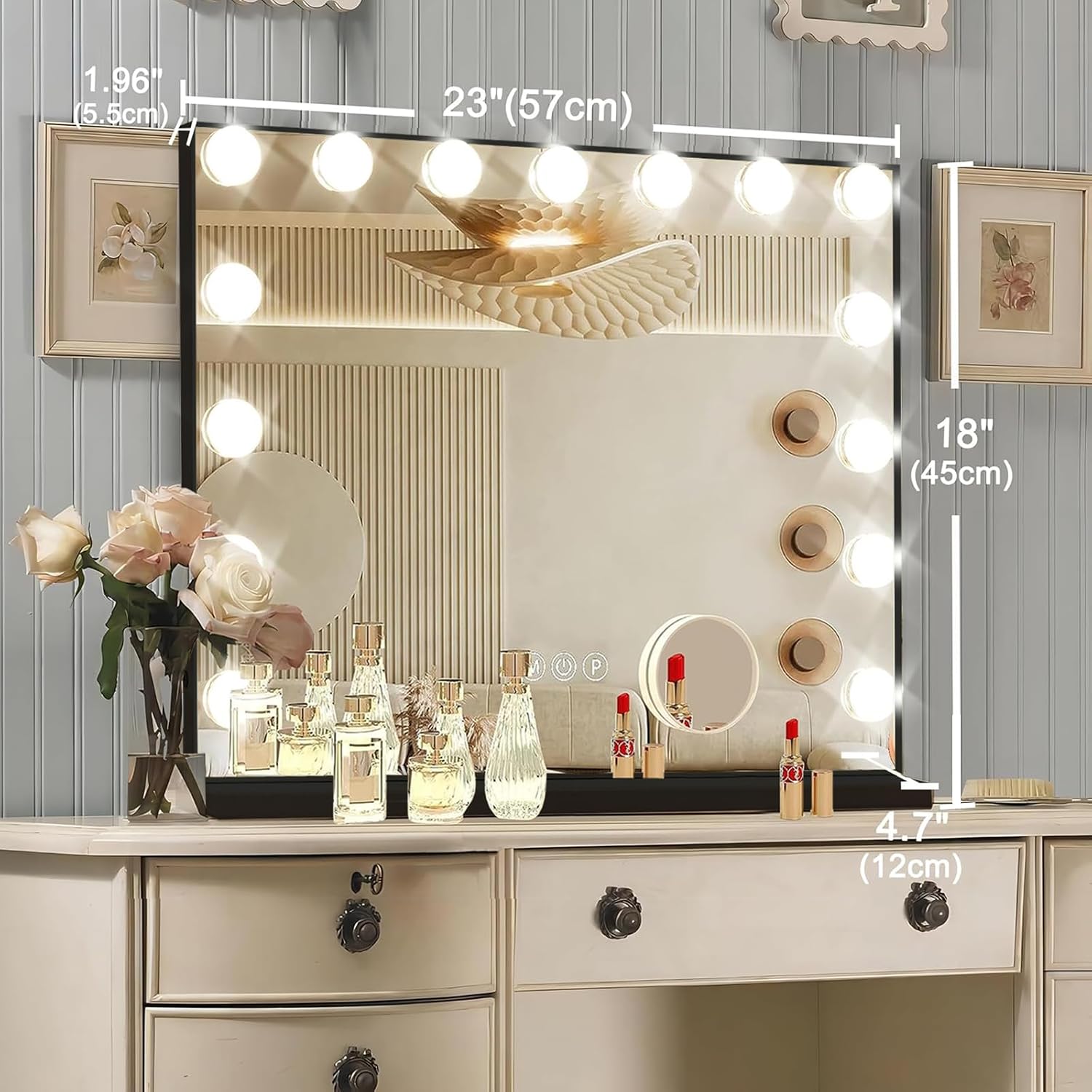 Thumbnail 5 de Ratsamee Hollywood Vanity Mirror 23" x18" ๐
