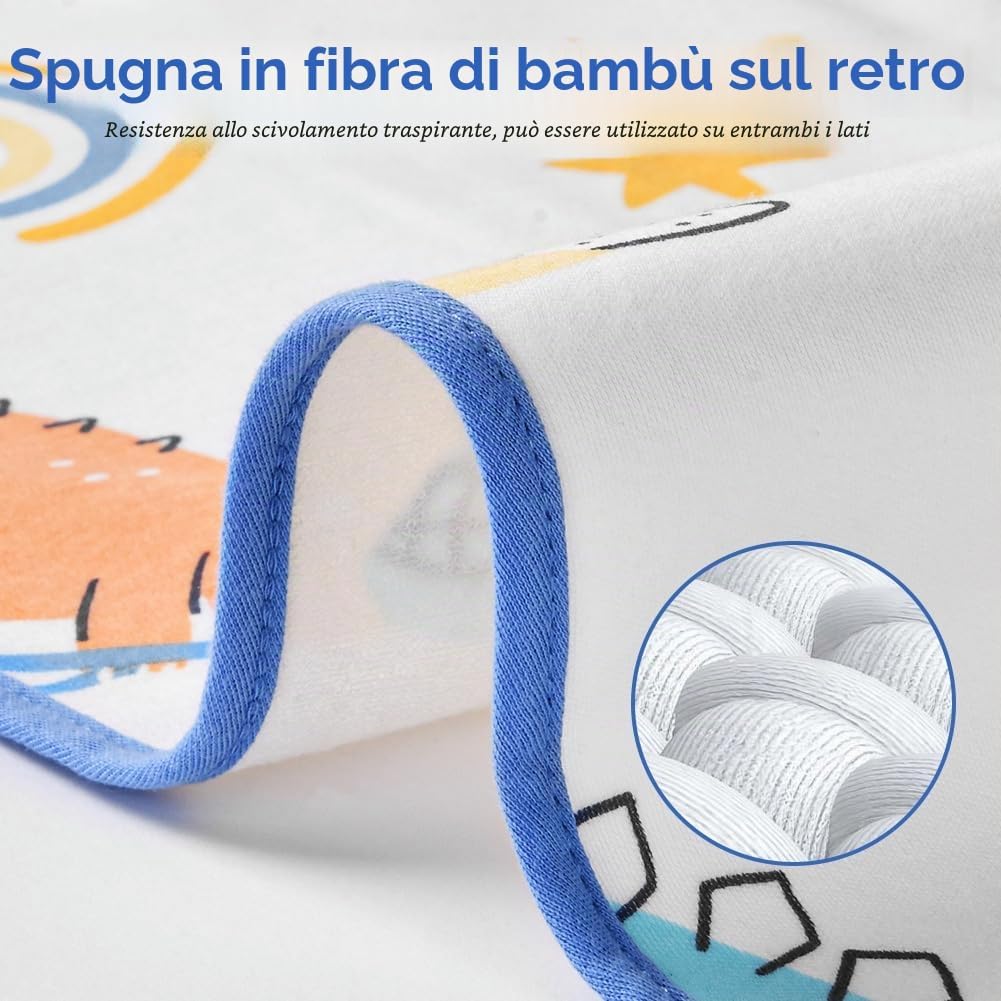 Detalle de Aolso Coprimaterasso per bambini 70 x 90 cm – paradiso dei dinosauri