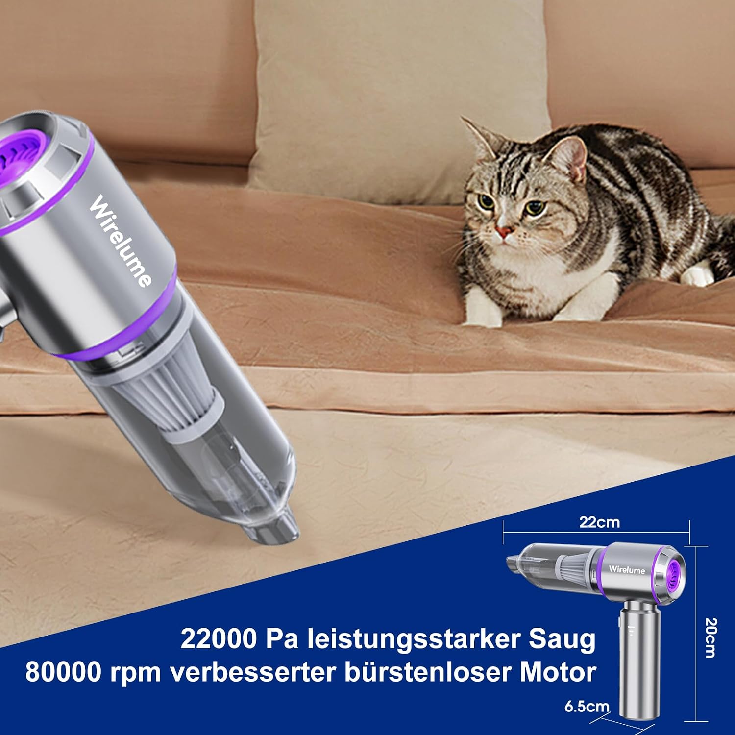Detalle 2 de Wirelume Handstaubsauger 25000 Pa đ§č