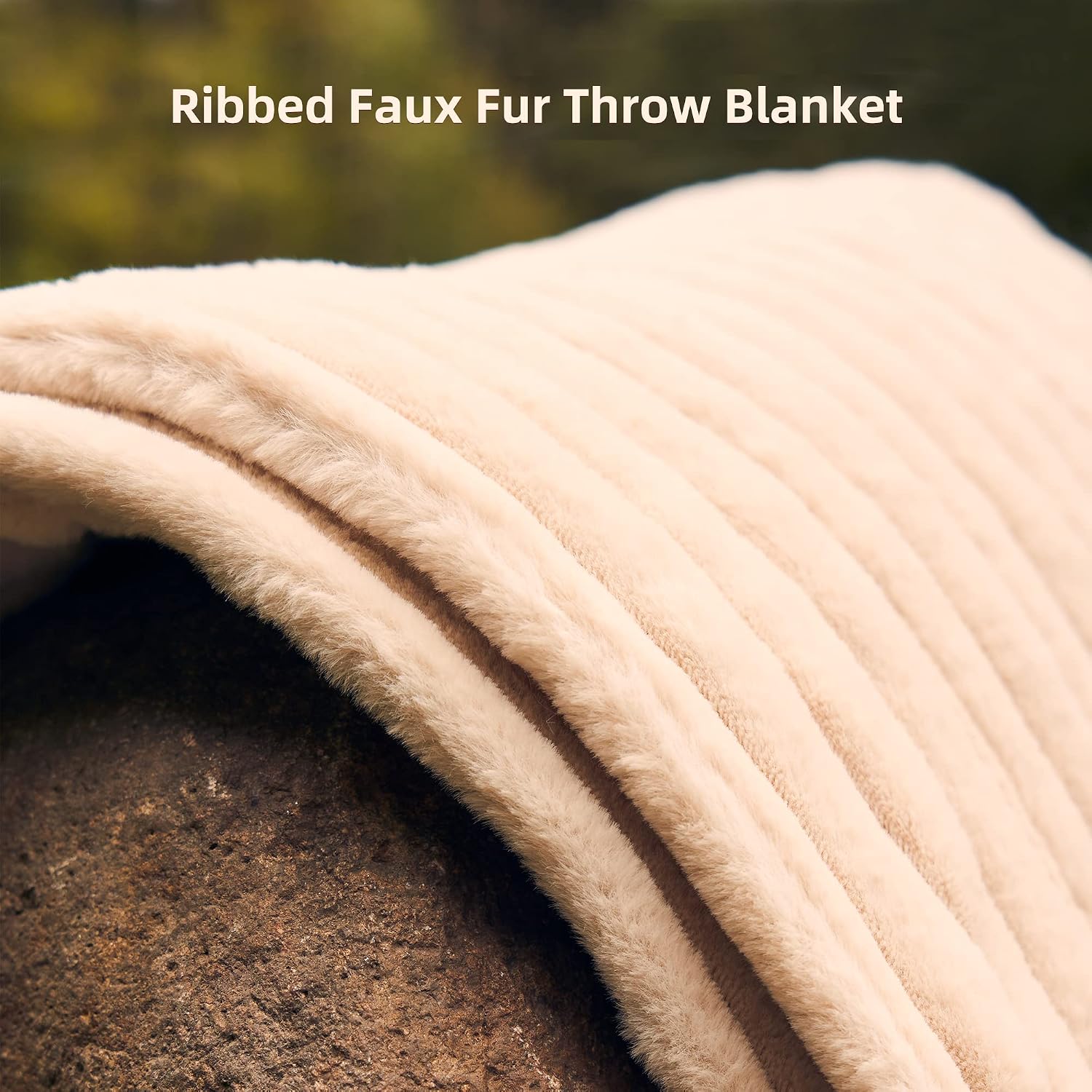 Detalle de GOTCOZY Heated Throw Blanket, 50" x 60", Ribbed Faux Fur, Adjustable Heat