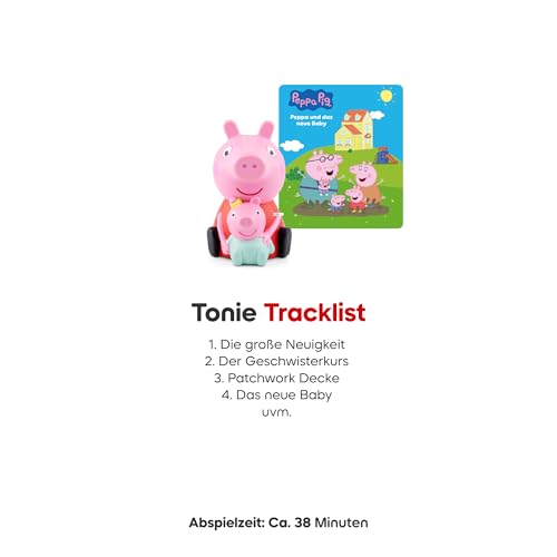 Detalle de Tonies Hörfigur Peppa Pig – Peppa und das Neue Baby, 6 Geschichten ca. 45 Minuten
