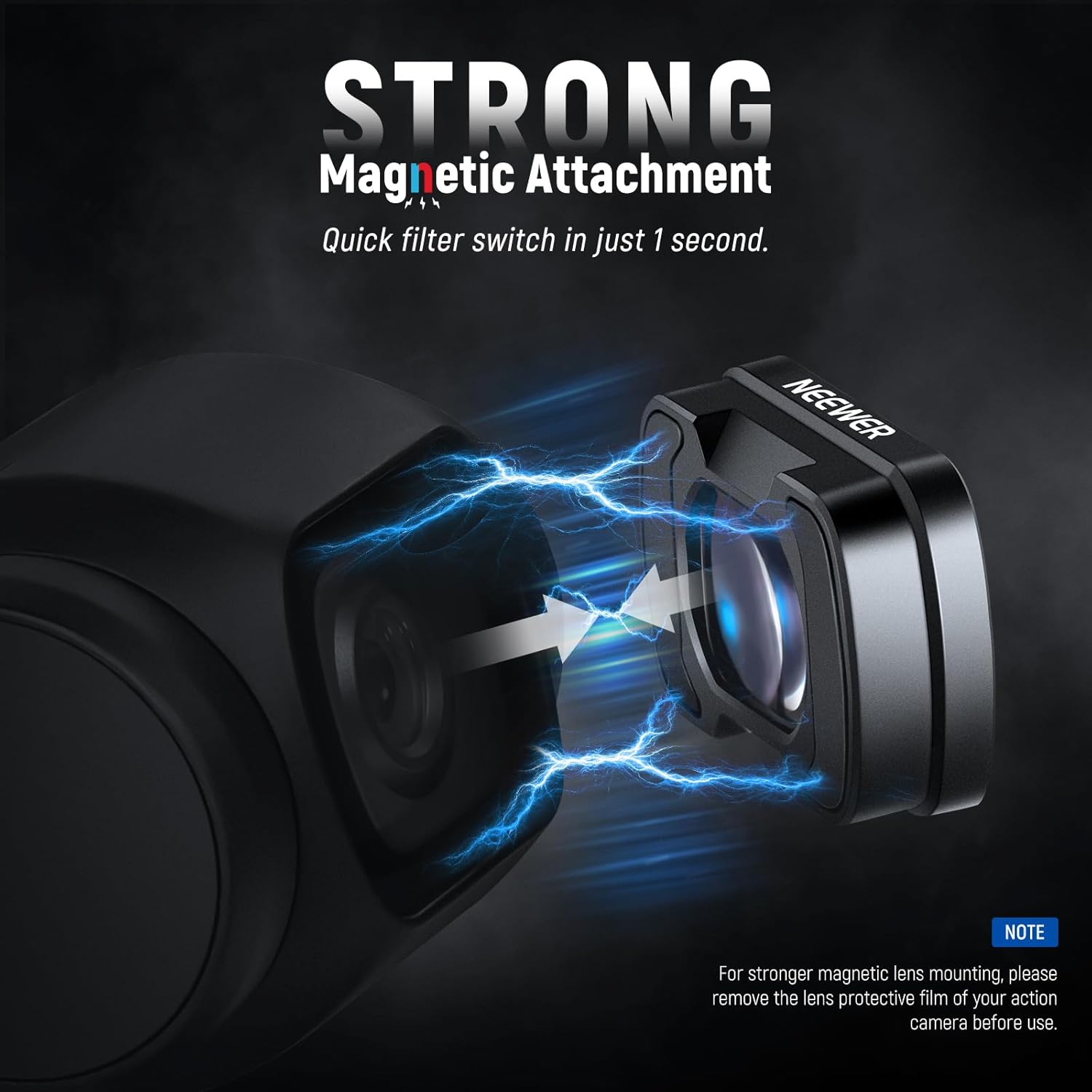 Detalle 2 de NEEWER lente grandangolare 0.75X LS-4 per DJI Osmo Pocket 4 e Pocket 3 (108° FOV)