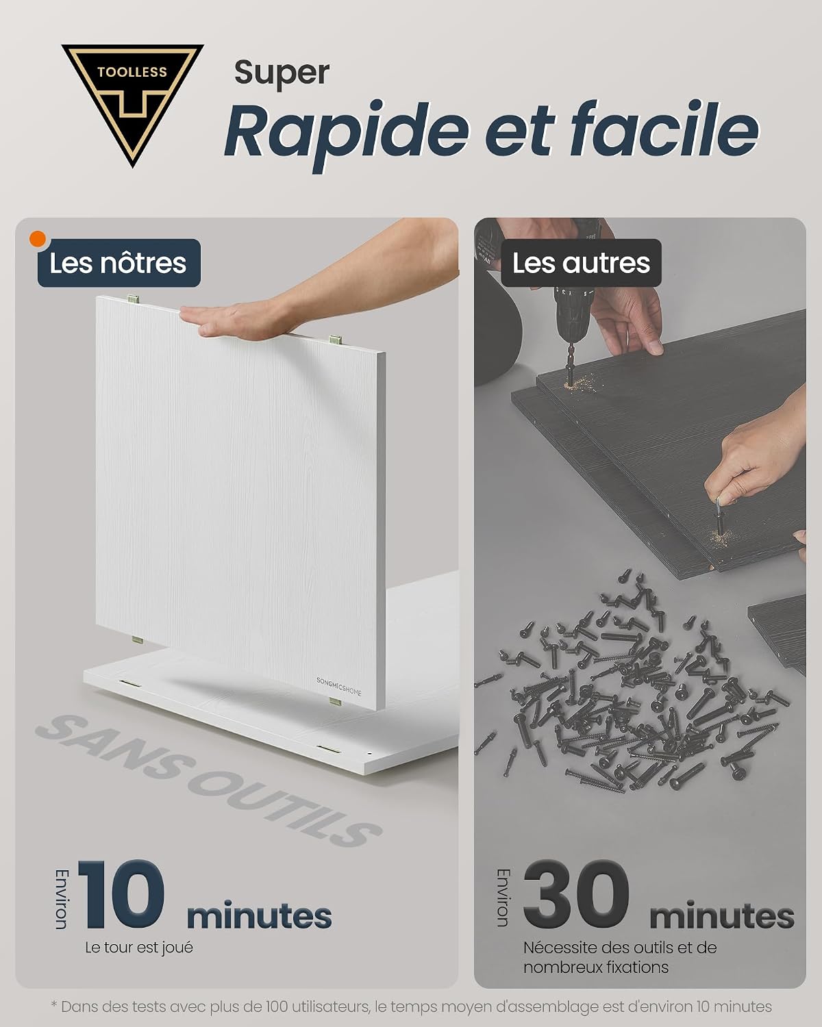 Detalle de SONGMICS HOME PCL233WJ05 : meuble litière pour chat avec assemblage ultra-rapide