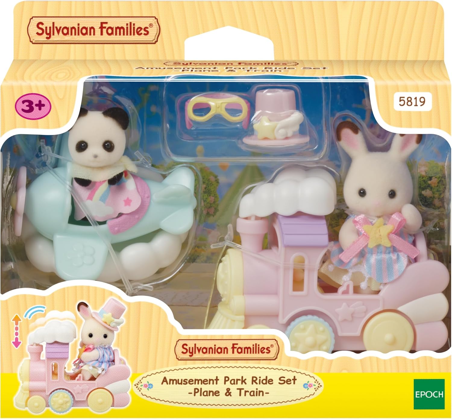 Detalle 1 de Sylvanian Families 5819 Amusement Park Ride Set with Plane and Train