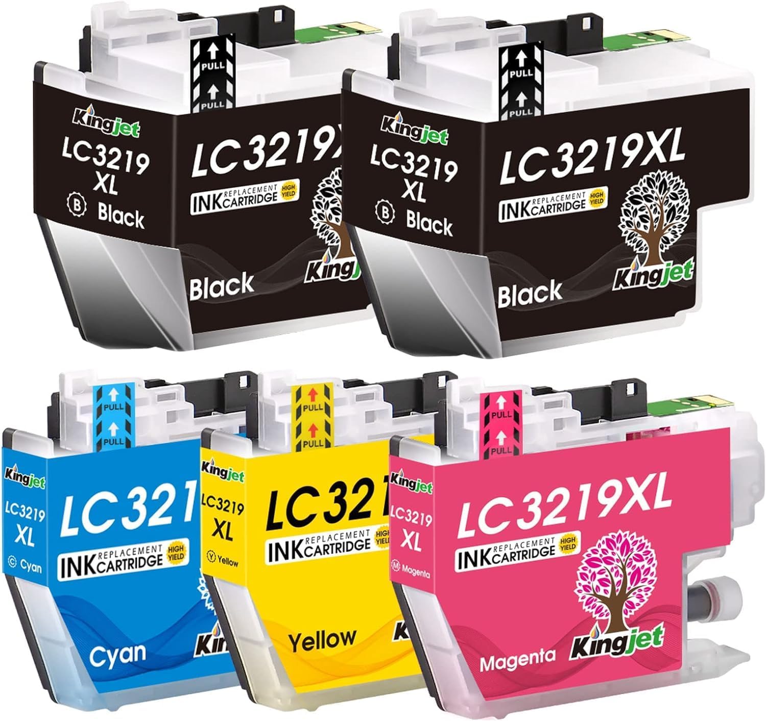 Detalle de KINGJET LC3219XL 5 Pack Ink Cartridges for Brother LC3219XL – High Yield Replacement