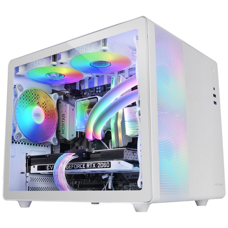 Detalle 2 de Mars Gaming MC-400 FRGB MicroATX: caja compacta con cristal templado blanca