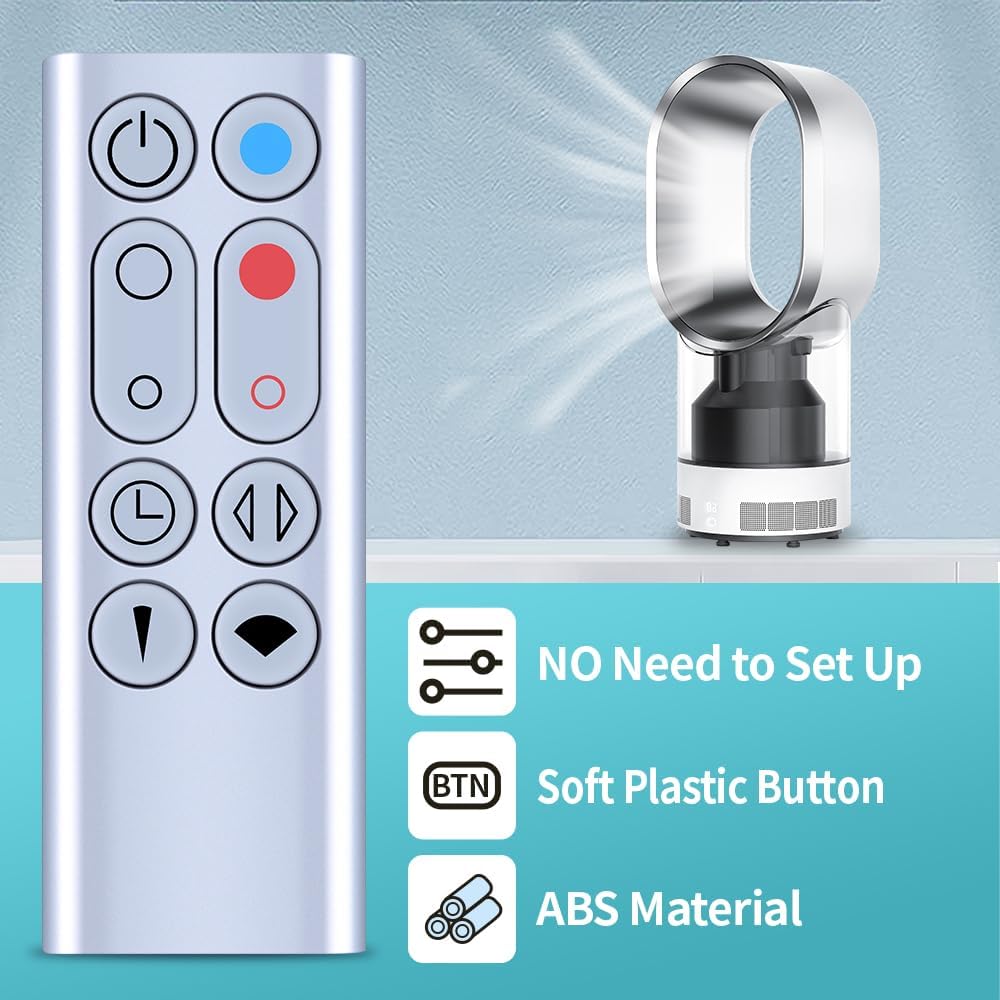 Detalle 2 de TCNOUMT Replacement Remote for Dyson AM09 Air Purifier, Hot+Cool Bladeless Fan — No Magnetic Attraction Function