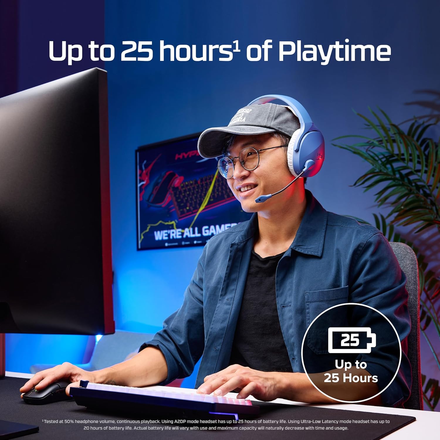 Detalle de HyperX wireless gaming headset with Bluetooth 5.3