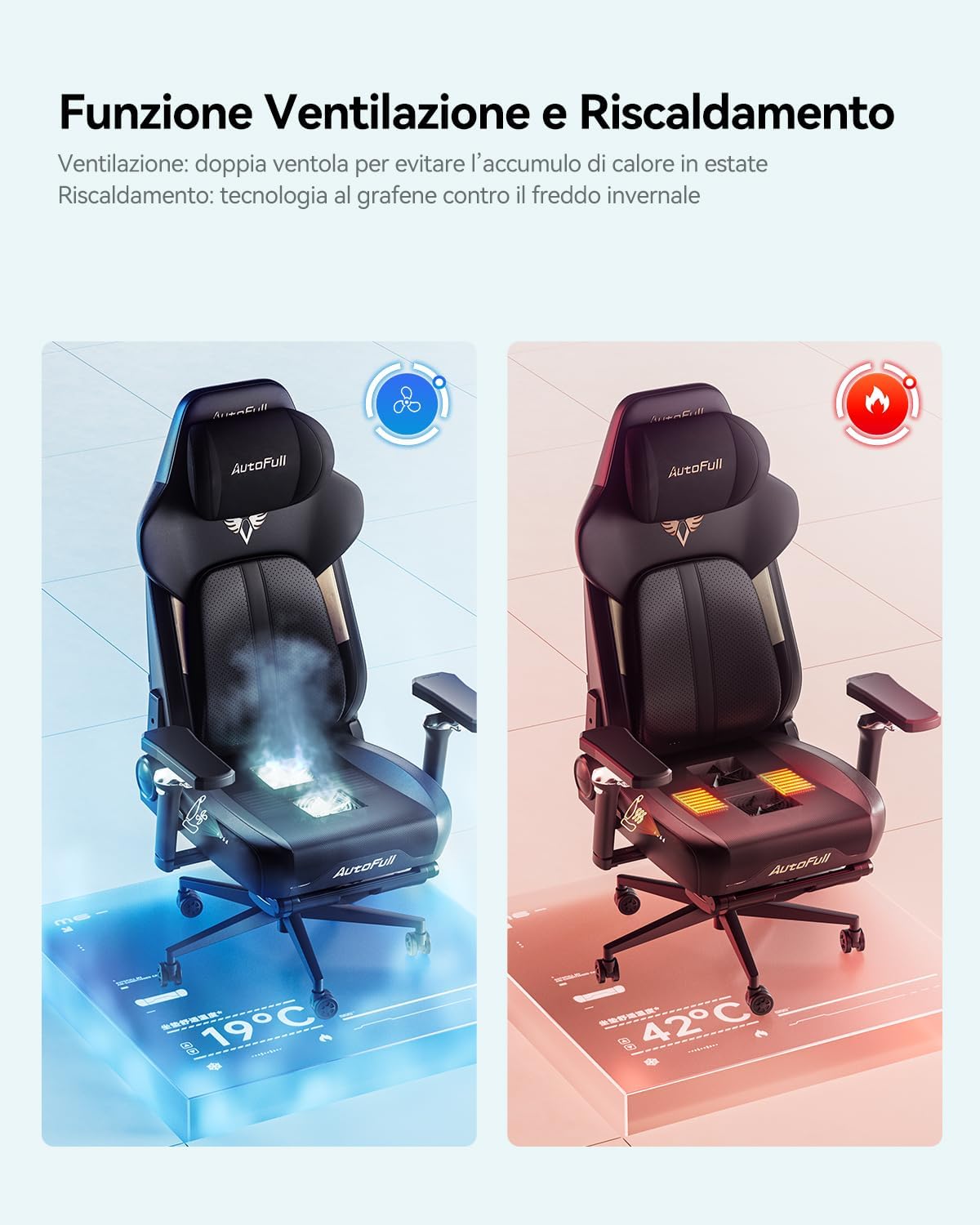 Thumbnail 5 de AutoFull M6 Ultra 2.0: Sedia Gaming Massaggiante Ergonomica, Ventilata e Riscaldata