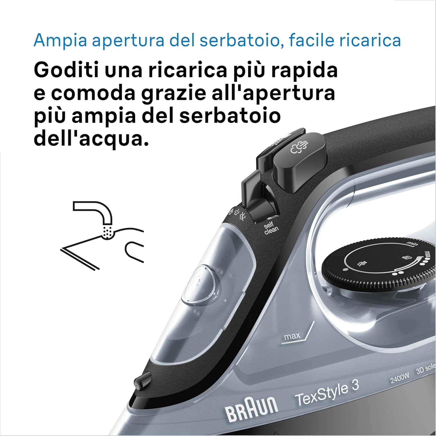 Thumbnail 6 de Braun TexStyle3 SI3055BK Ferro da Stiro a Vapore