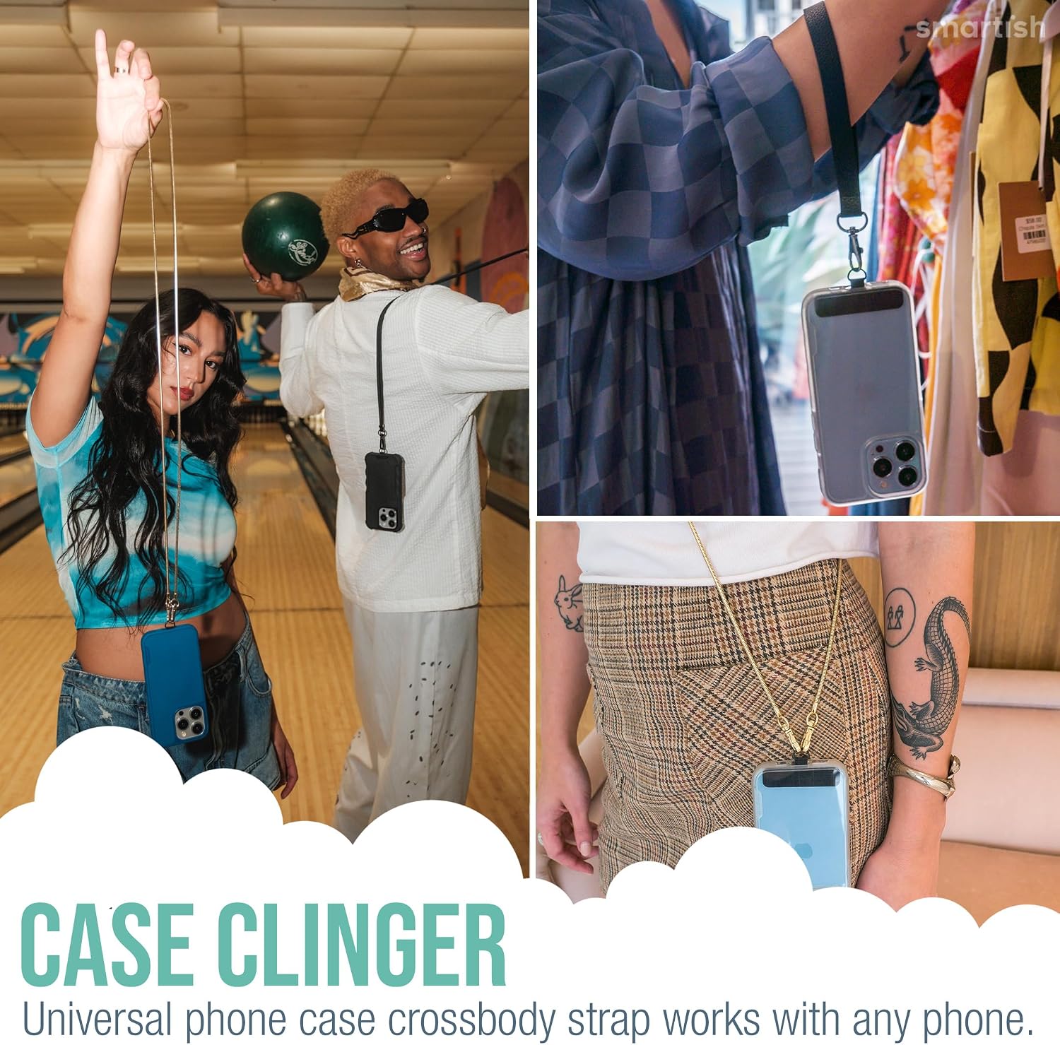 Detalle 2 de Smartish Case Clinger Phone Lanyard with Adjustable Black Rope Strap