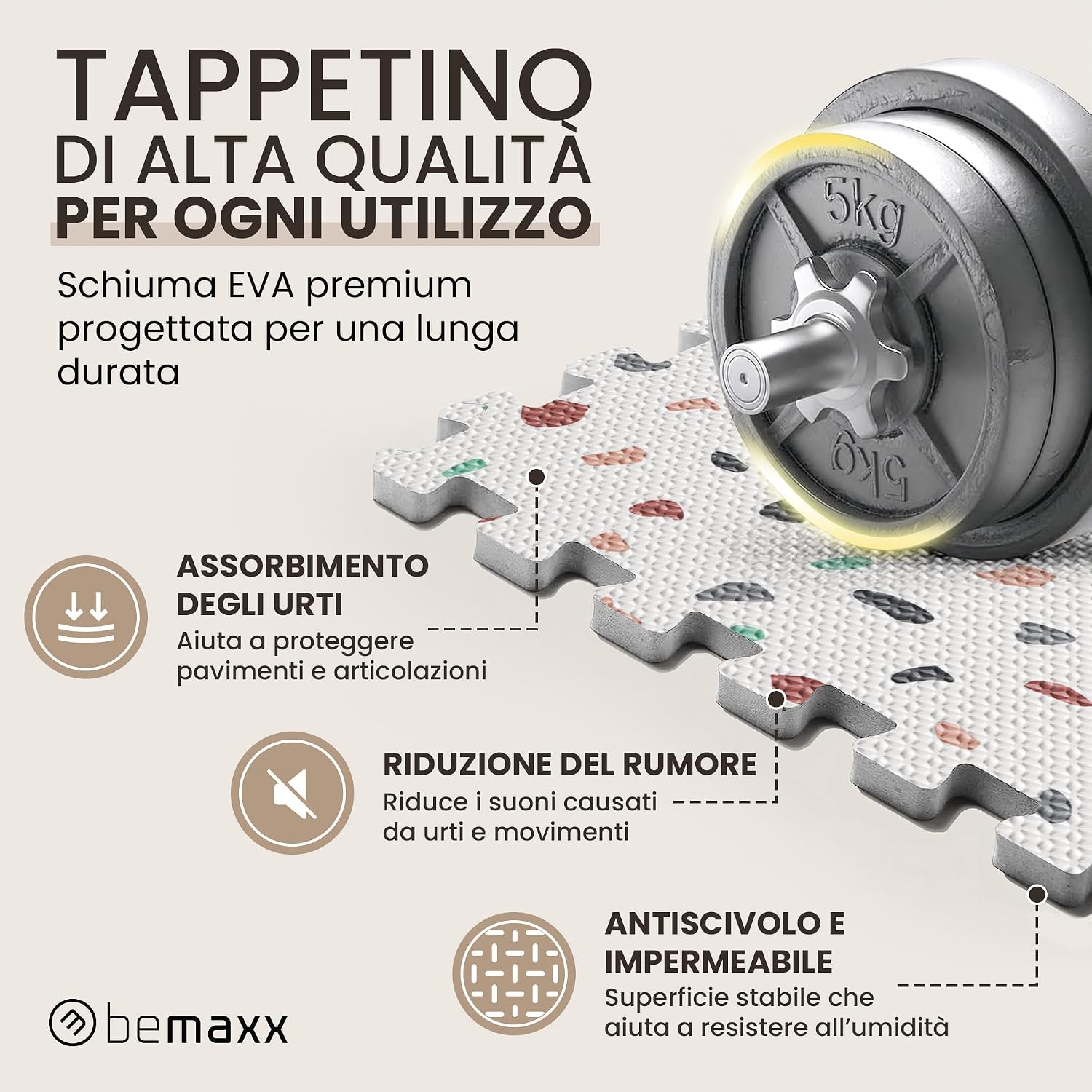 Detalle de Tappeto Palestra Puzzle 18 Piezas: Pavimento Protettivo in EVA per Home Gym
