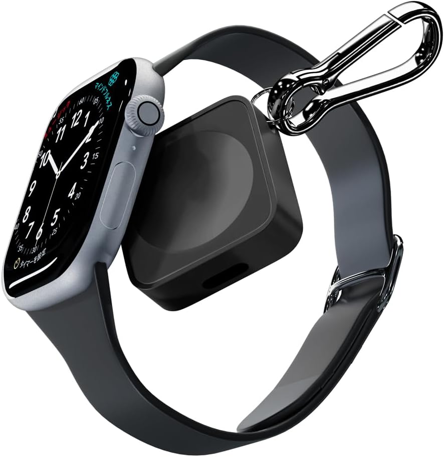 Thumbnail 3 de Premium Style PG-AWJA Apple Watch用コンパクト充電器 USB Type-C・マグネット式、カラビナ付き ブラック