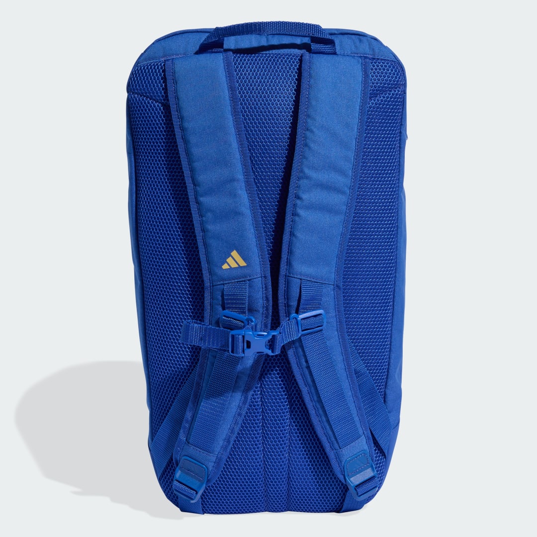 Detalle 2 de Mochila de fútbol Italia de Adidas — azul, práctica y con estética deportiva