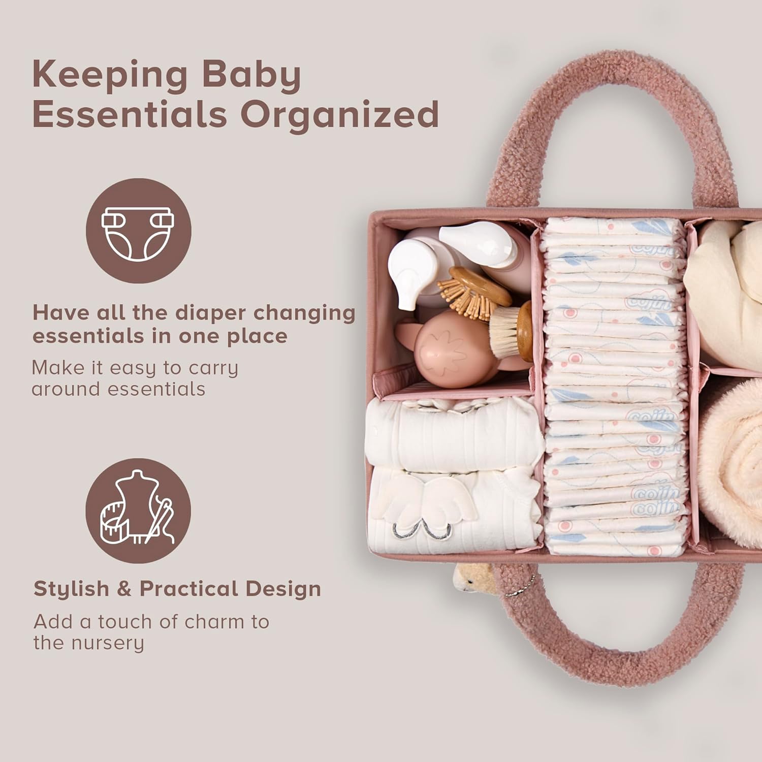 Thumbnail 1 de PeraBella Baby Diaper Caddy 15 x 10 x 7 in