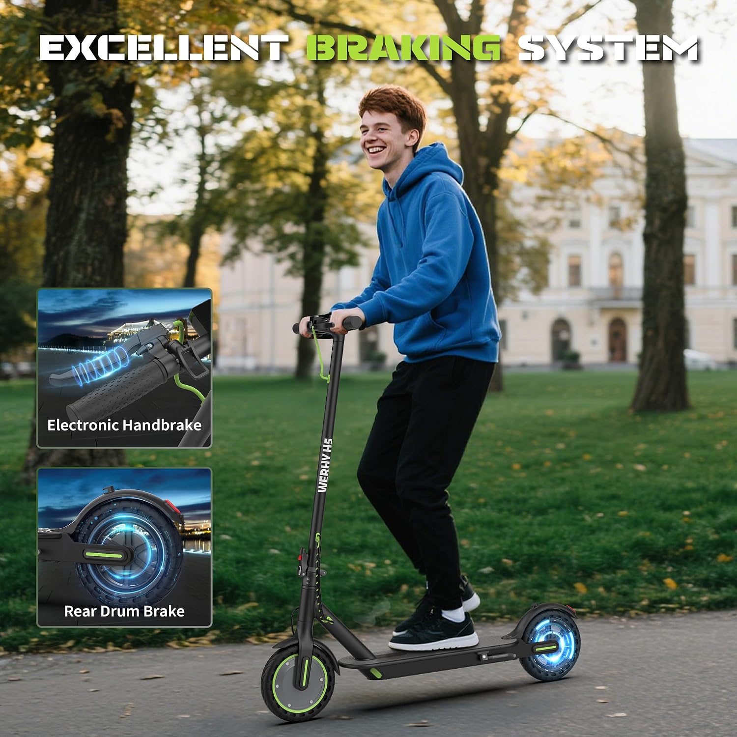 Detalle 2 de WERHY H5 Electric Scooter, 350W Motor, 8.5-Inch Tires, Folding Design