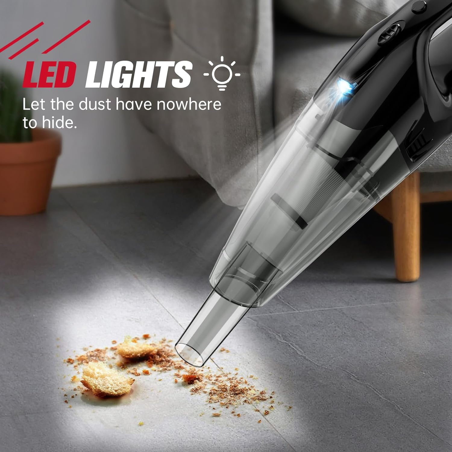Thumbnail 2 de BSRCO Handheld Cordless Vacuum: Lightweight Car & Home Cleaner with LED, USB Charge, 25–30 Min Run Time