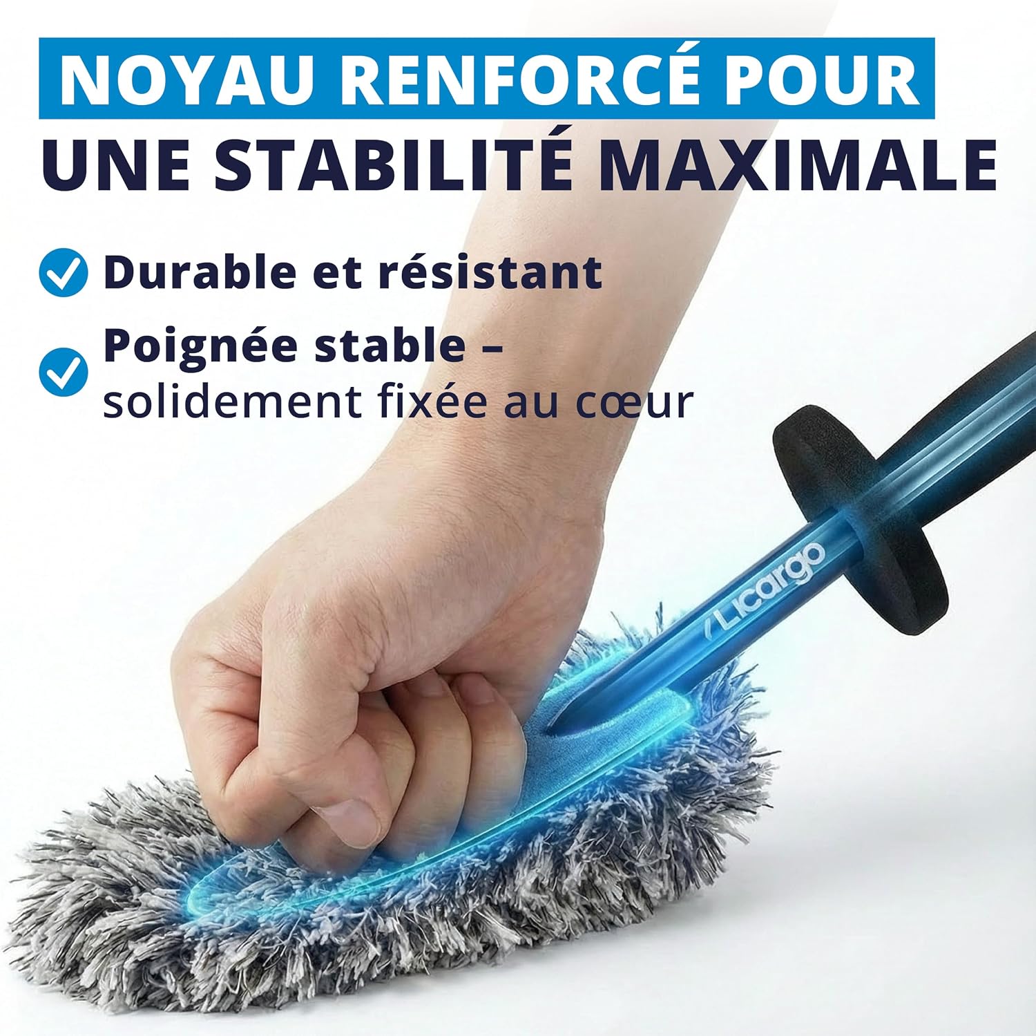 Detalle de LICARGO Brosse Jante Microfibre Extra Fine – Nettoyage en profondeur des jantes, noyau stable