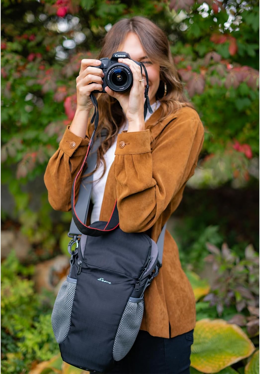 Detalle de S-ZONE Sac étanche pour appareil photo DSLR/SLR (5,5 x 11,8 x 3,75 pouces) avec housse toutes saisons