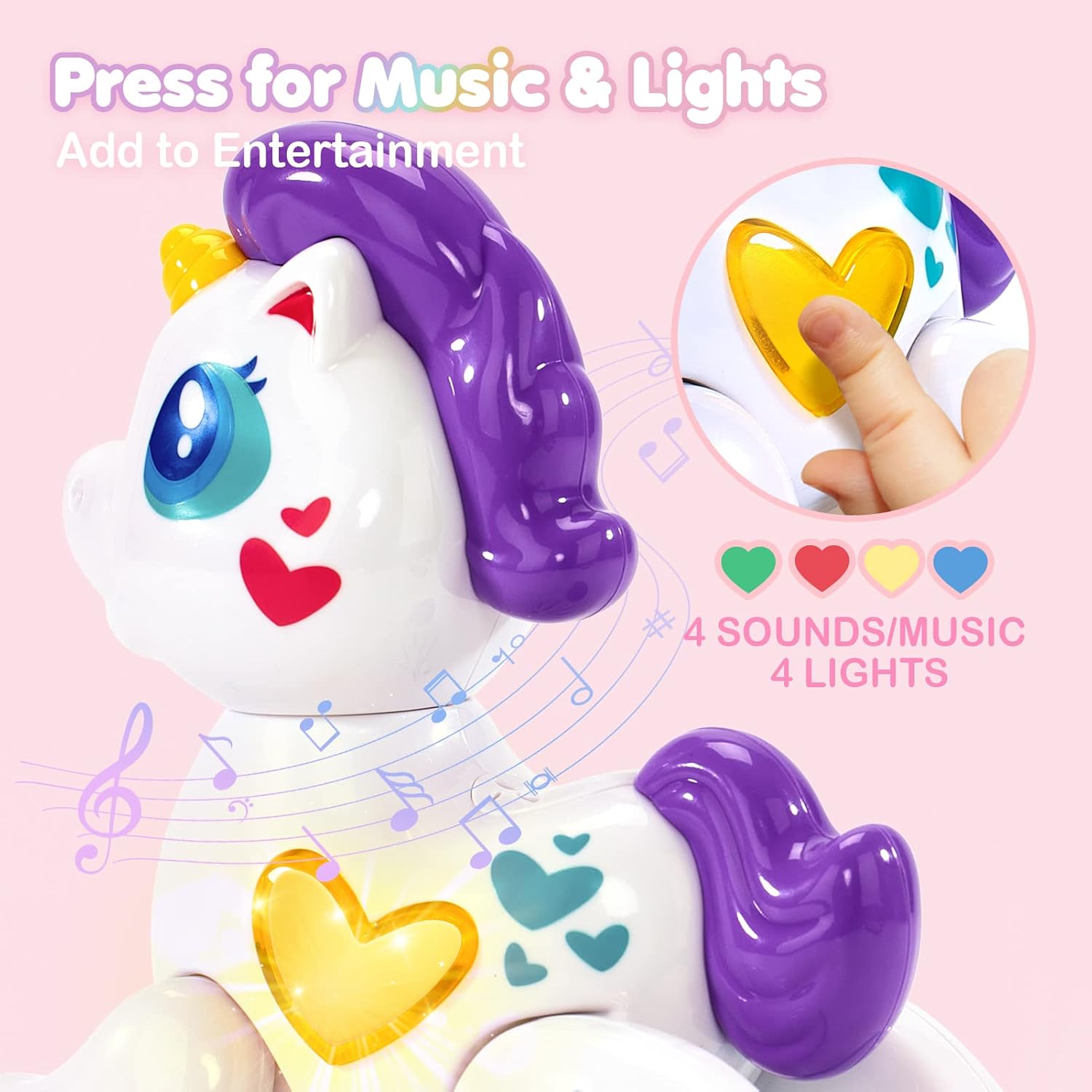 Detalle de hahaland Unicorn Toy for 1 Year Old, Musical