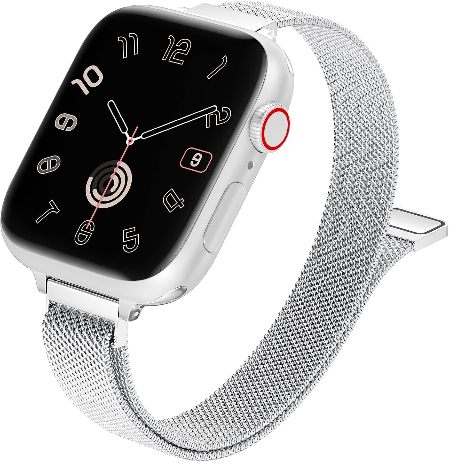 MARGE PLUS Slim Milanese Loop for Apple Watch – Stainless Steel Magnetic Mesh Band (40–46mm) for Women