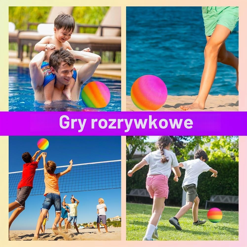 Thumbnail 6 de OSDUE P2-CHQMUL241105-FBA – piłka do zabaw z PVC w tęczowych kolorach