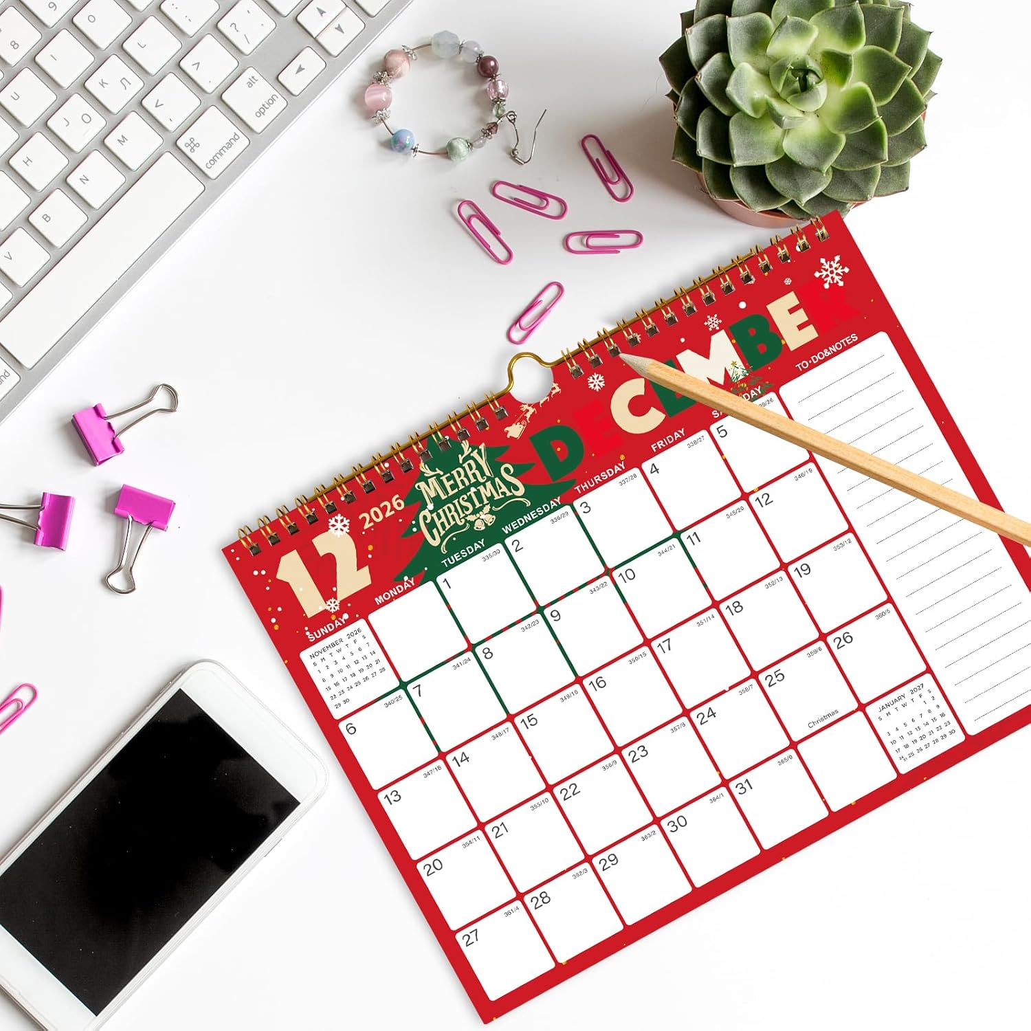 Thumbnail 4 de 2026-2027 Wall Calendar 18-Month Large Ruled Blocks 📅