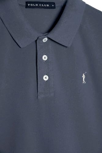 Thumbnail 6 de Polo Club Polo Manica Corta Uomo Denim Blu Regular Fit in Cotone 100%