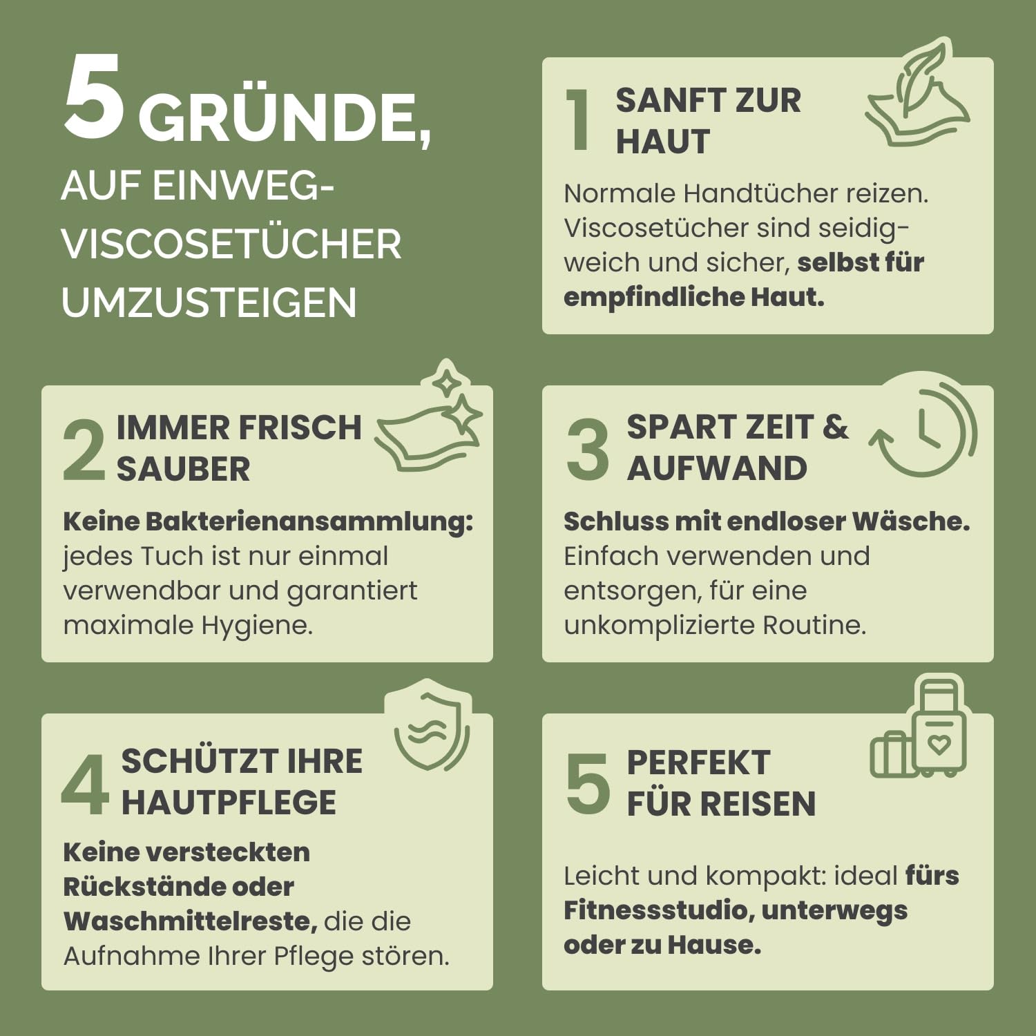 Detalle de PLANTIFIQUE Einweg-Gesichtshandtücher aus 100% Viskose, XL (25 x 30 cm), 50 Stück