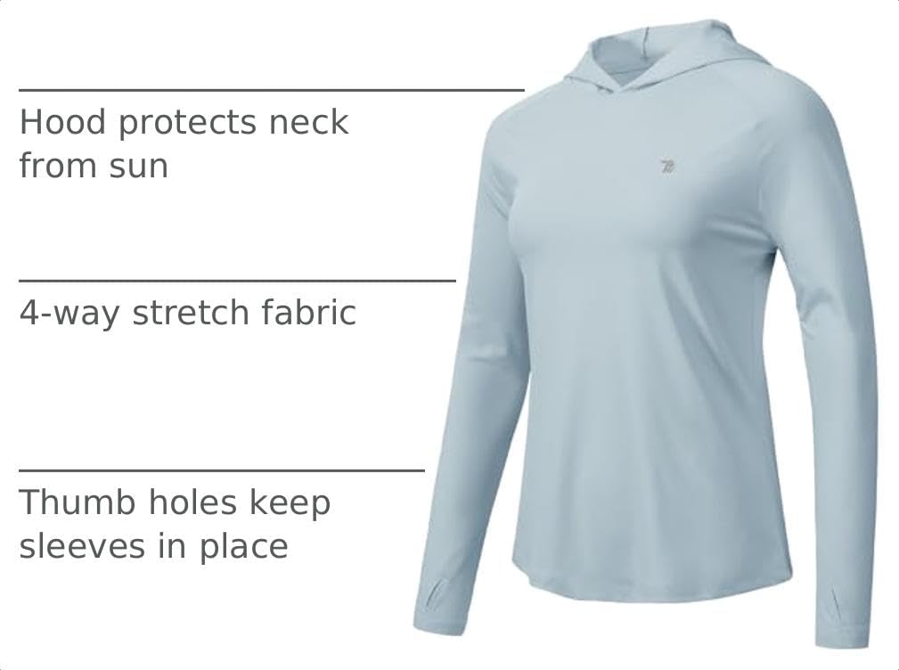 Detalle 2 de TBMPOY Women's Sun Protection Hoodie, UPF 50+