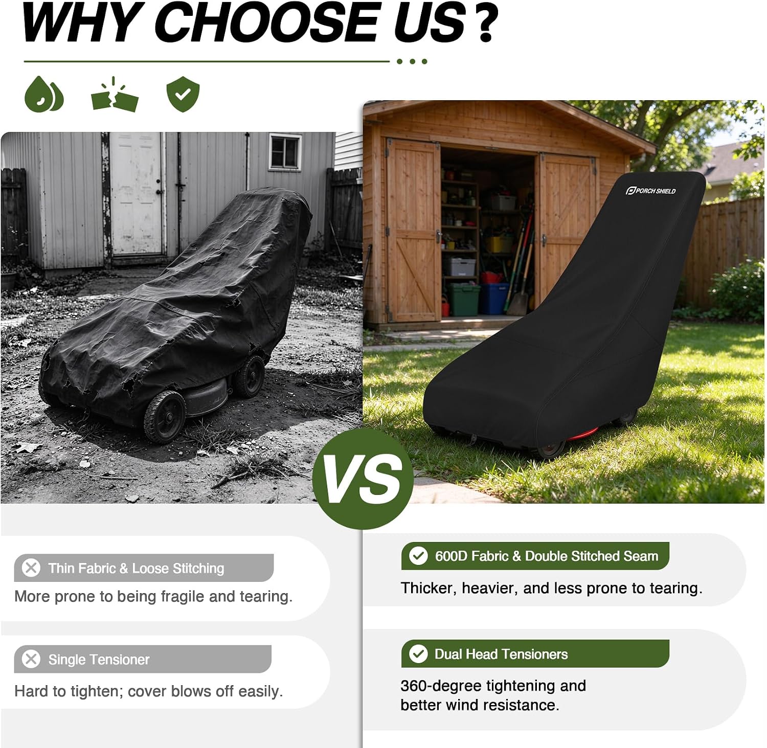 Detalle de Porch Shield Lawn Mower Cover 600D Polyester