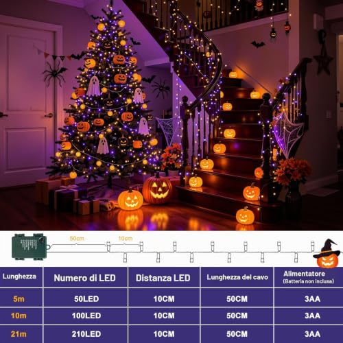 Thumbnail 6 de Luci Halloween a Batteria 5M 50 LED IP44 Buudala con Portabatterie: versatilità e atmosfera sicura