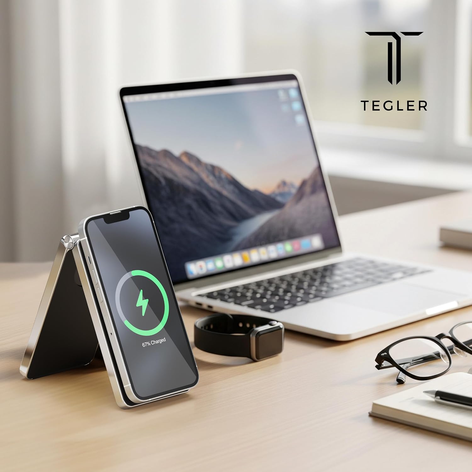 Thumbnail 6 de TEGLER 3-in-1 MagSafe Ladestation für iPhone, Apple Watch & AirPods 15 W