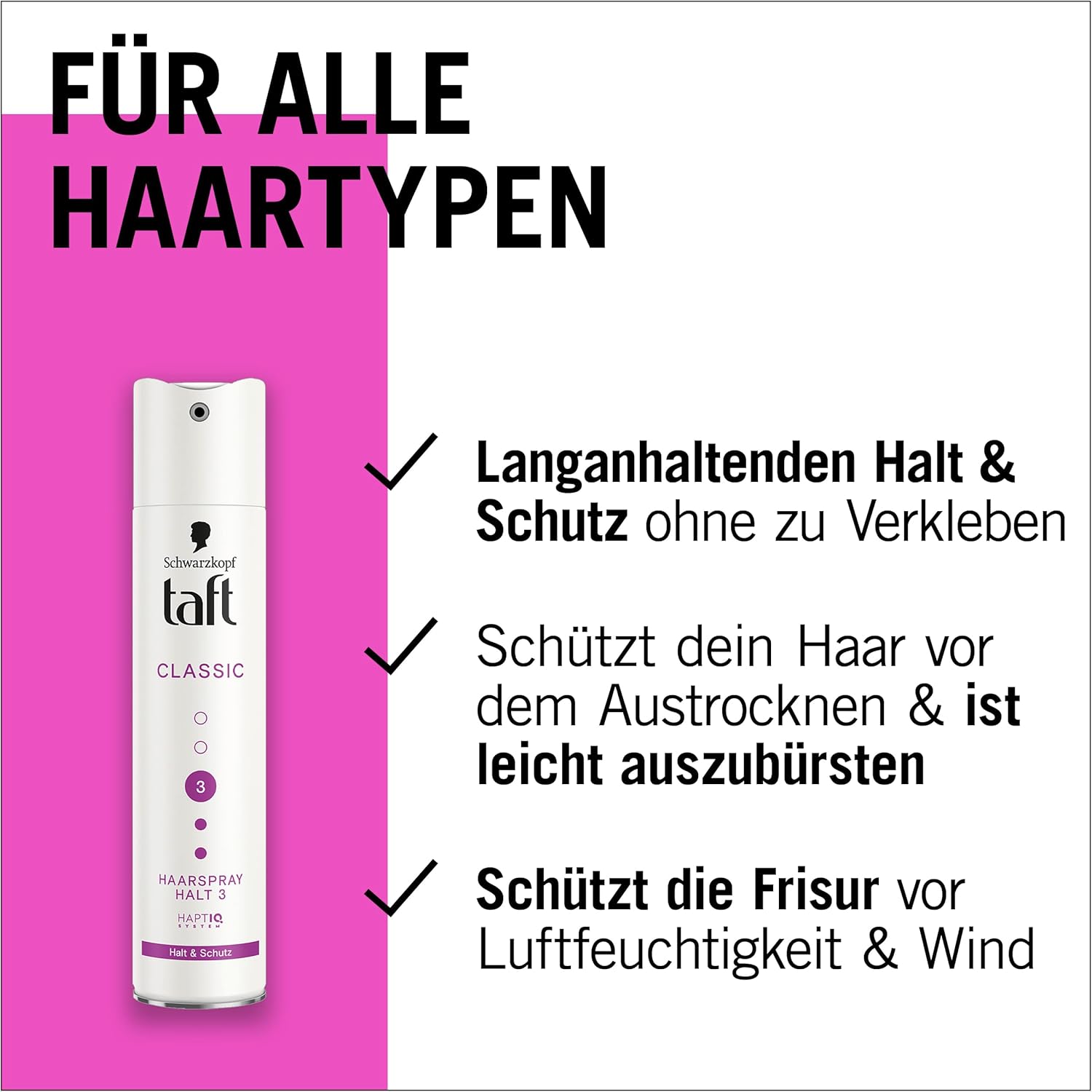 Thumbnail 3 de Schwarzkopf Taft Spray coiffant classique (250 ml) – tenue 3 et protection, formule végétalienne